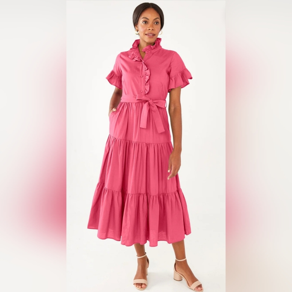 Elegant Pink Ruffle Dress